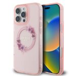 Калъф от Guess IML Flowers Ring MagSafe Case за iPhone 16 Pro Max Pink