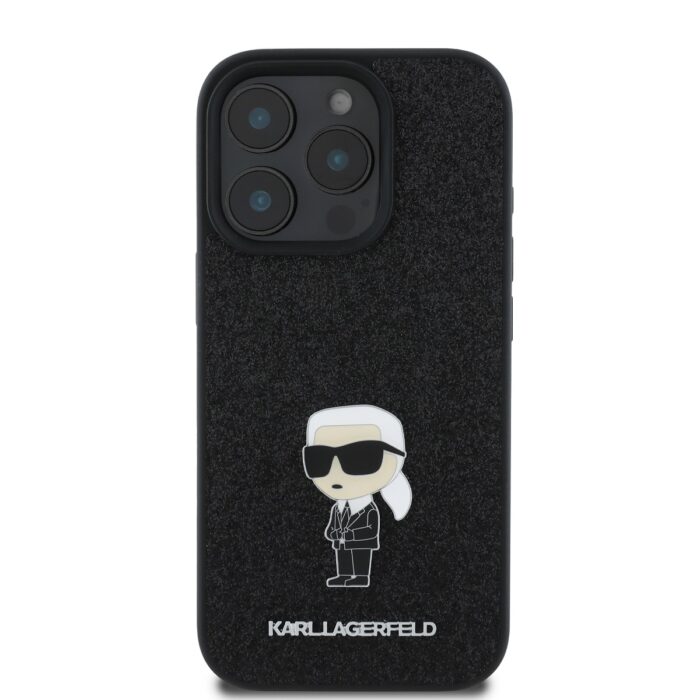 Калъф от Karl Lagerfeld Fixed Glitter Metal Ikonik Case за iPhone 16 Pro Max Black - Image 2