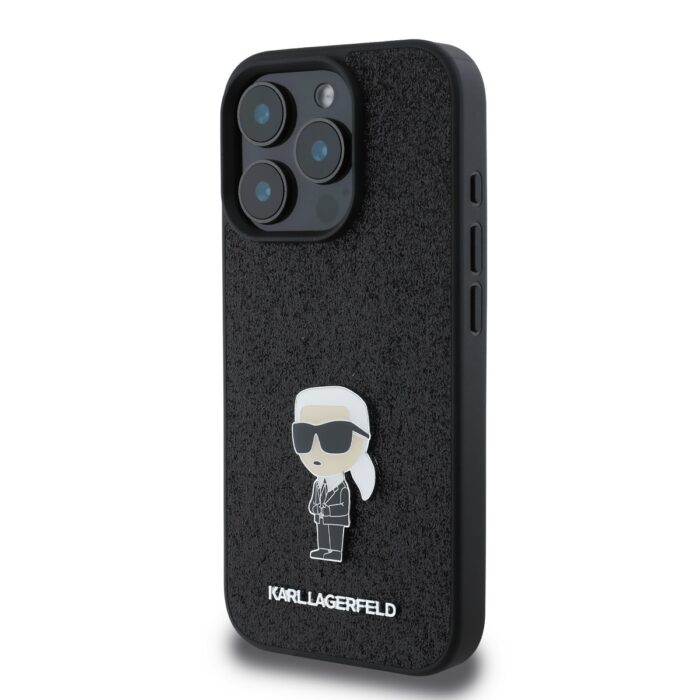 Калъф от Karl Lagerfeld Fixed Glitter Metal Ikonik Case за iPhone 16 Pro Max Black - Image 3