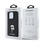 Калъф от Karl Lagerfeld Fixed Glitter Metal Ikonik Case за iPhone 16 Pro Max Black - Image 6