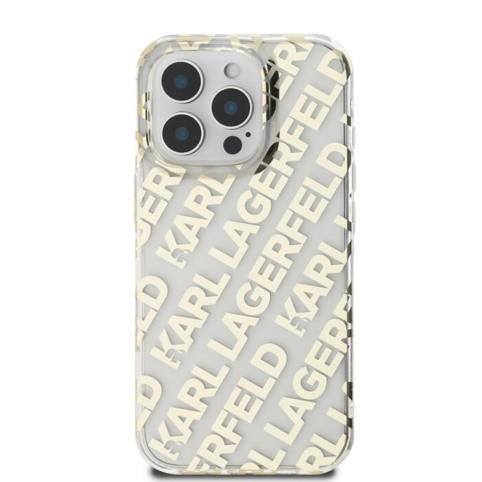 Калъф от Karl Lagerfeld IML Electroplated Repeated Logo Case за iPhone 16 Pro Max Gold - Image 2