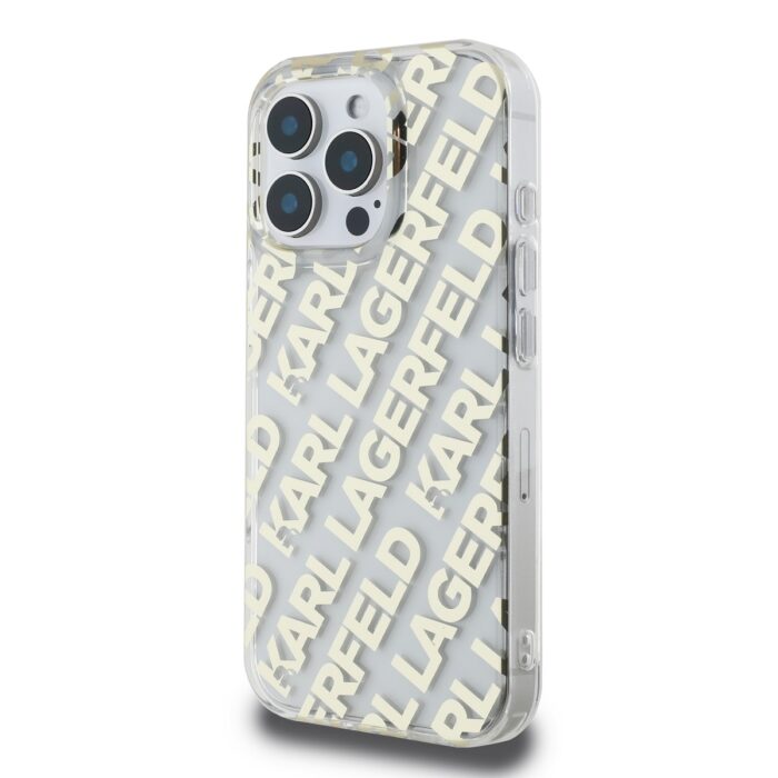 Калъф от Karl Lagerfeld IML Electroplated Repeated Logo Case за iPhone 16 Pro Max Gold - Image 3