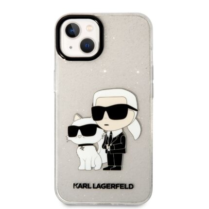 Калъф от 
Karl Lagerfeld IML Glitter Karl and Choupette NFT Case за iPhone 13 Transparent