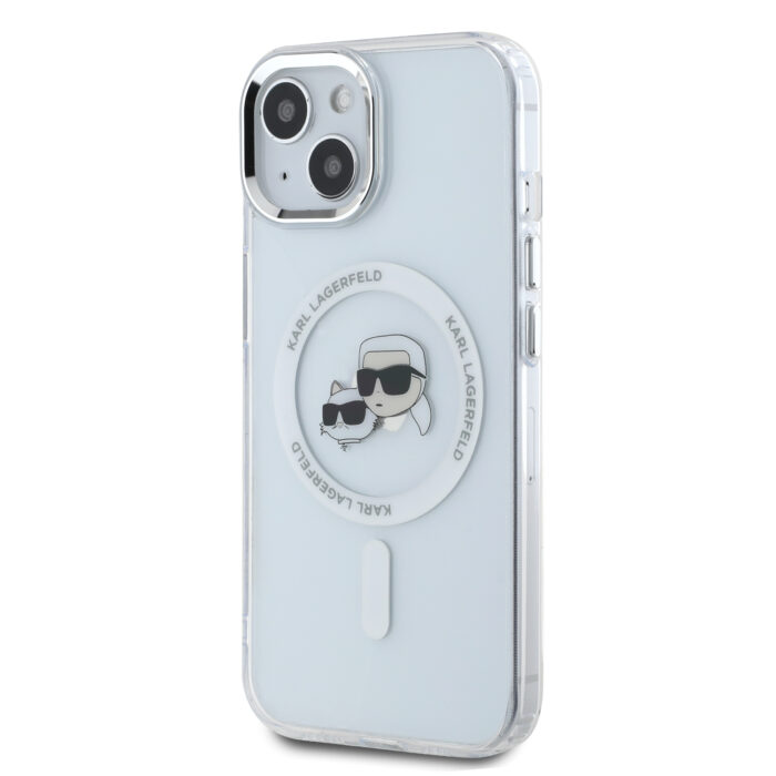 Калъф от 
Karl Lagerfeld IML K&CH Heads Metal Frame MagSafe Case for iPhone 13 Transparent - Image 3