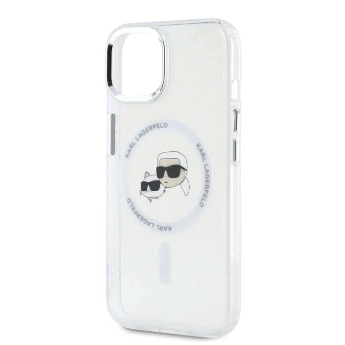 Калъф от 
Karl Lagerfeld IML K&CH Heads Metal Frame MagSafe Case for iPhone 13 Transparent - Image 4