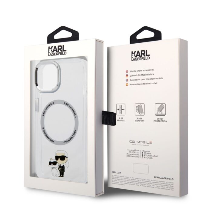 Калъф от Karl Lagerfeld IML Karl and Choupette MagSafe Case за iPhone 14 Transparent - Image 6
