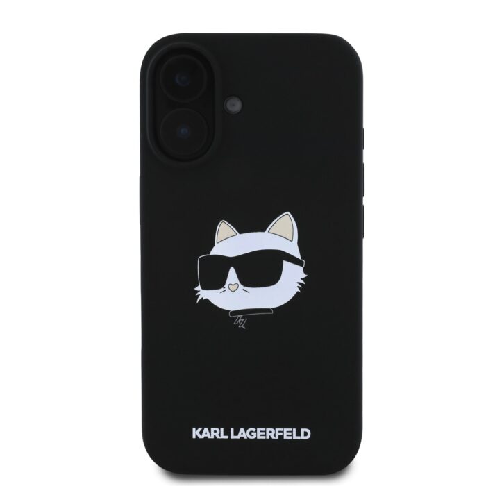 Калъф от 
Karl Lagerfeld Liquid Silicone Choupette Head MagSafe за iPhone 16 Black - Image 2