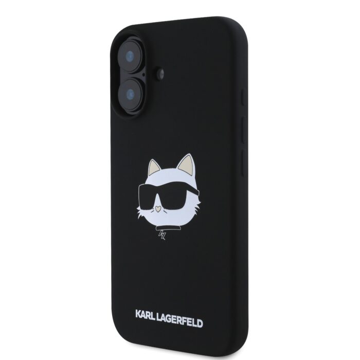 Калъф от 
Karl Lagerfeld Liquid Silicone Choupette Head MagSafe за iPhone 16 Black - Image 3