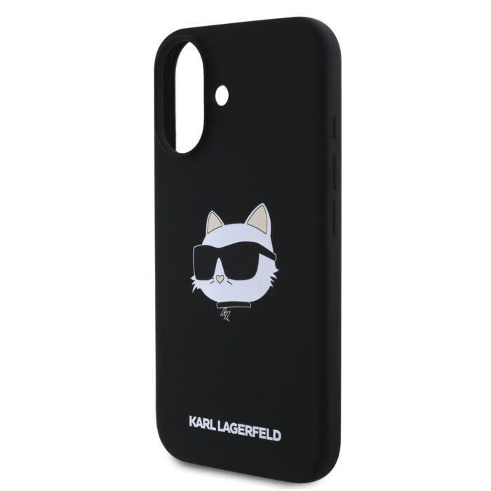 Калъф от 
Karl Lagerfeld Liquid Silicone Choupette Head MagSafe за iPhone 16 Black - Image 4