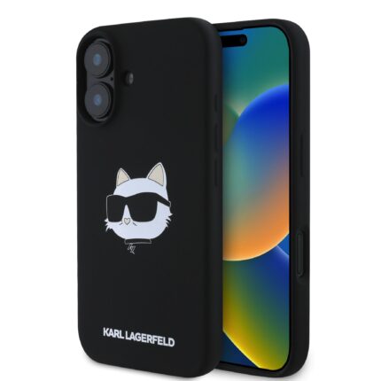 Калъф от 
Karl Lagerfeld Liquid Silicone Choupette Head MagSafe за iPhone 16 Black