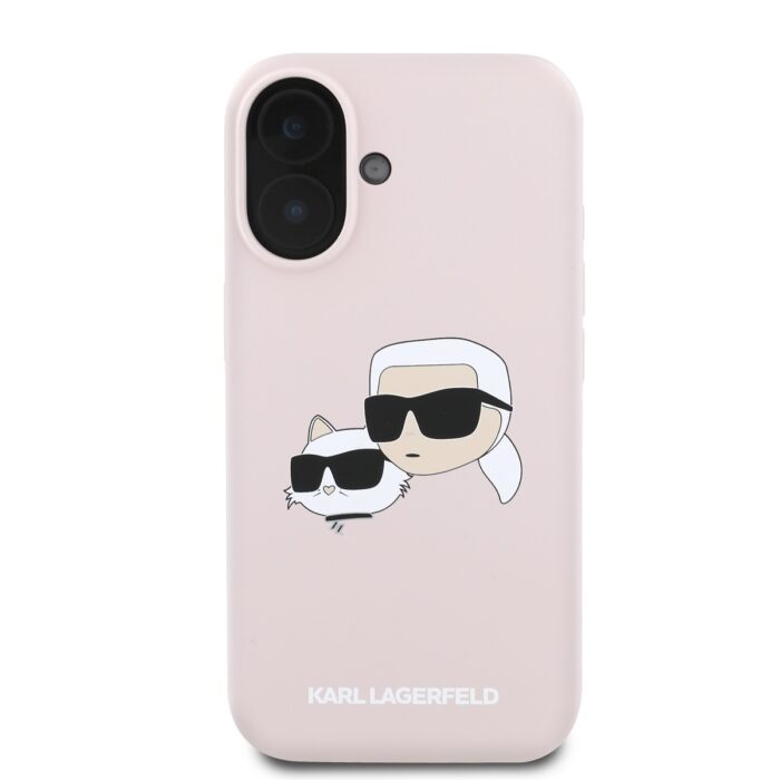 Калъф от 
Karl Lagerfeld Liquid Silicone Double Heads MagSafe за iPhone 16 Pink - Image 2