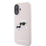 Калъф от 
Karl Lagerfeld Liquid Silicone Double Heads MagSafe за iPhone 16 Pink - Image 3