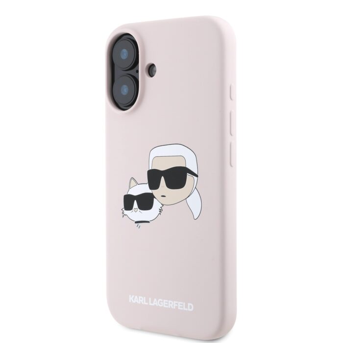 Калъф от 
Karl Lagerfeld Liquid Silicone Double Heads MagSafe за iPhone 16 Pink - Image 3