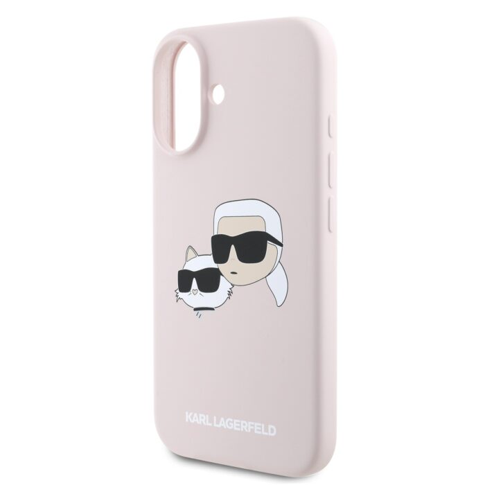 Калъф от 
Karl Lagerfeld Liquid Silicone Double Heads MagSafe за iPhone 16 Pink - Image 4