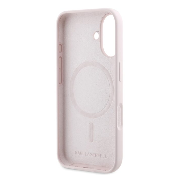 Калъф от 
Karl Lagerfeld Liquid Silicone Double Heads MagSafe за iPhone 16 Pink - Image 5
