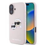 Калъф от 
Karl Lagerfeld Liquid Silicone Double Heads MagSafe за iPhone 16 Pink