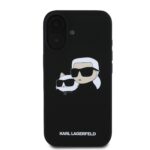 Калъф от 
Karl Lagerfeld Liquid Silicone Double Heads MagSafe за iPhone 16 Plus Black - Image 2