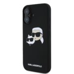 Калъф от 
Karl Lagerfeld Liquid Silicone Double Heads MagSafe за iPhone 16 Plus Black - Image 3