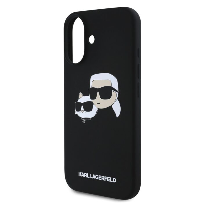 Калъф от 
Karl Lagerfeld Liquid Silicone Double Heads MagSafe за iPhone 16 Plus Black - Image 4