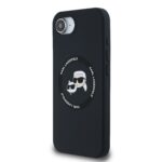 Калъф от 
Karl Lagerfeld Liquid Silicone K&CH Heads MagSafe Case за iPhone 16e Black - Image 2