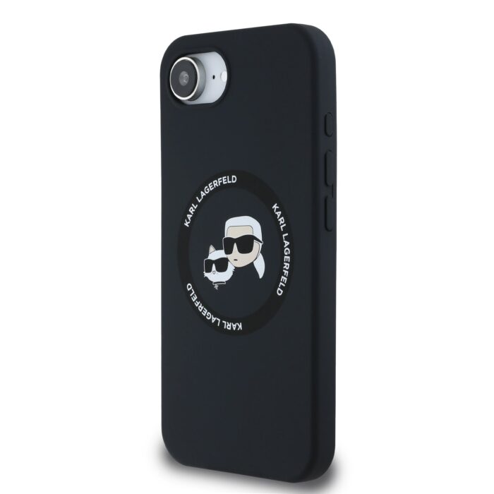Калъф от 
Karl Lagerfeld Liquid Silicone K&CH Heads MagSafe Case за iPhone 16e Black - Image 2