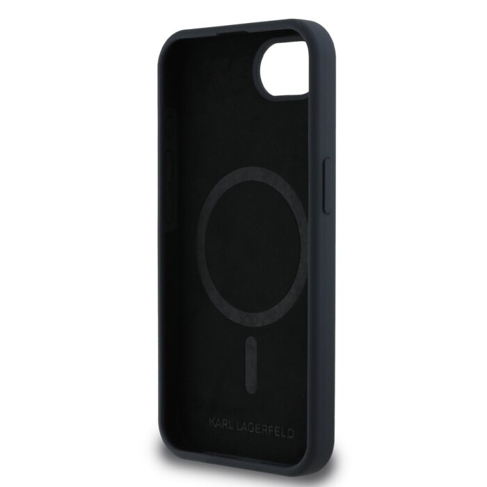 Калъф от 
Karl Lagerfeld Liquid Silicone K&CH Heads MagSafe Case за iPhone 16e Black - Image 6
