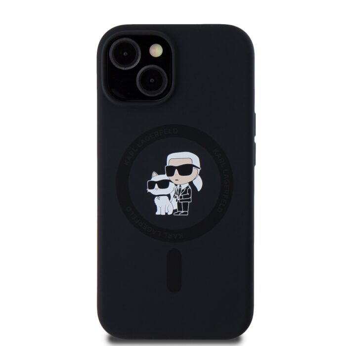 Калъф от Karl Lagerfeld Liquid Silicone Karl and Choupette MagSafe Case за iPhone 14 Black - Image 2