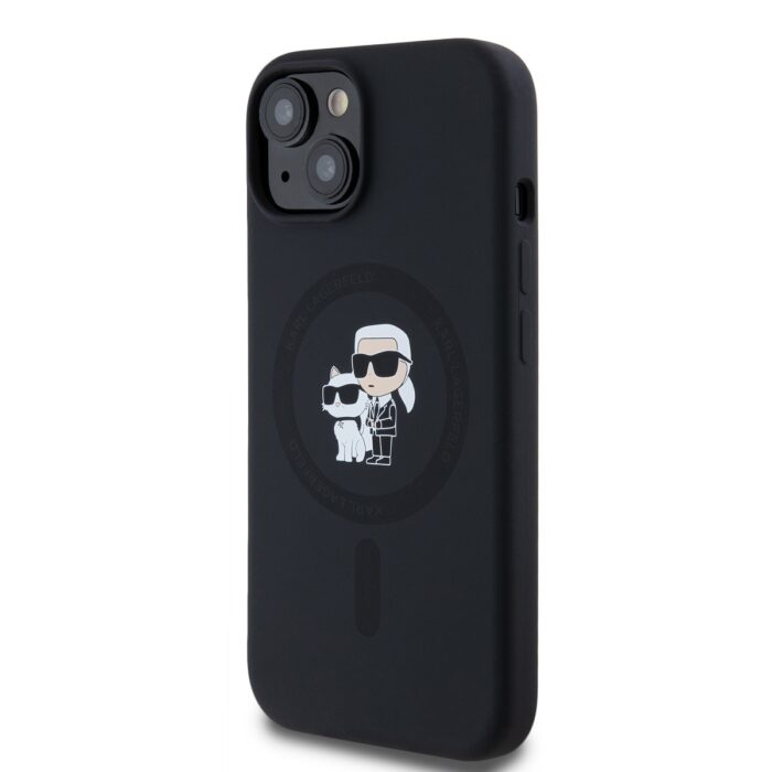 Калъф от Karl Lagerfeld Liquid Silicone Karl and Choupette MagSafe Case за iPhone 14 Black - Image 3