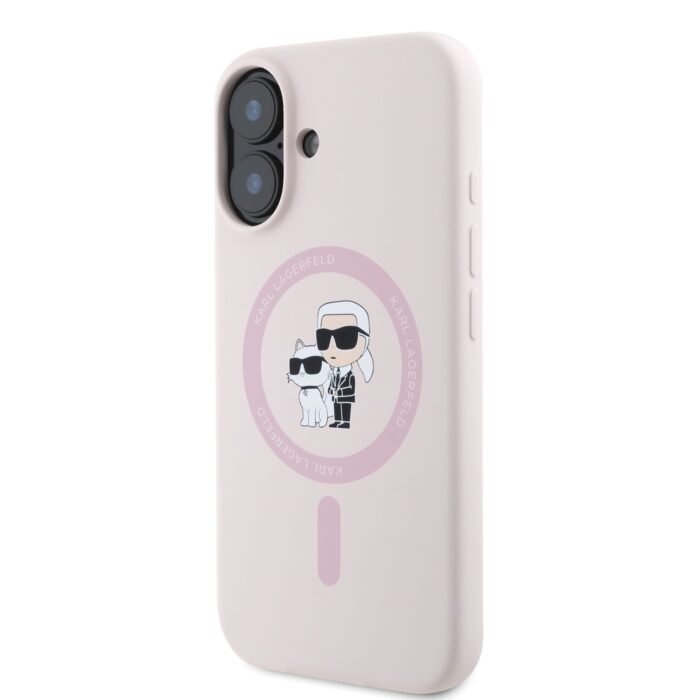 Калъф от Karl Lagerfeld Liquid Silicone Karl and Choupette MagSafe Case за iPhone 16 Pink - Image 3