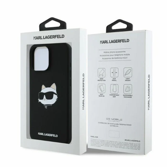 Калъф от Karl Lagerfeld Liquid Silicone Choupette Head MagSafe за iPhone 16 Pro Max Black - Image 3