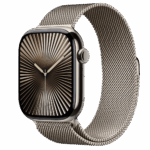 Apple Watch S10 Cellular 46mm Natural Titanium Case with Natural Milanese Loop - S/M