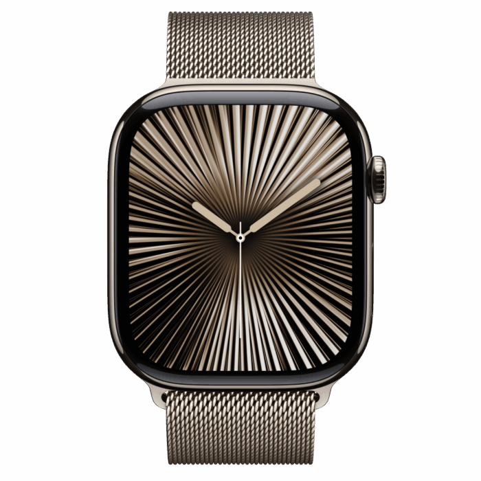 Apple Watch S10 Cellular 46mm Natural Titanium Case with Natural Milanese Loop - S/M - Image 3