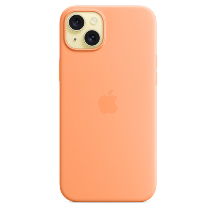 Калъф от Apple за iPhone 15 Plus Silicone Case с MagSafe - Orange Sorbet - Image 4