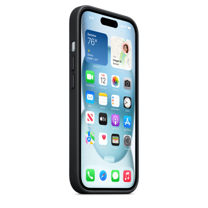 Калъф от Apple за iPhone 15 FineWoven Case с MagSafe - Black - Image 4