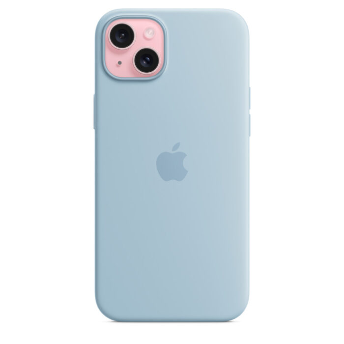 Калъф от Apple за iPhone 15 Plus Silicone Case with MagSafe - Light Blue - Image 4