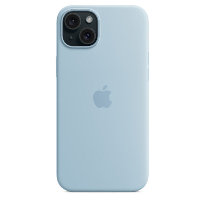 Калъф от Apple за iPhone 15 Plus Silicone Case with MagSafe - Light Blue - Image 5