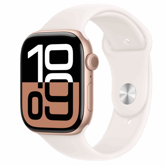 Apple Watch S10 GPS 46mm Rose Gold Alu Case with Light Blush Sport Band - M/L - Image 1