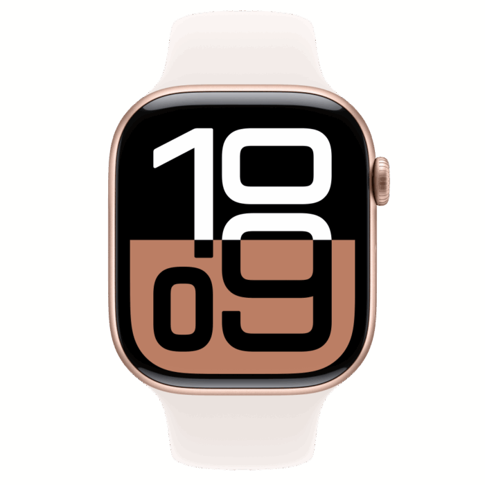 Apple Watch S10 GPS 46mm Rose Gold Alu Case with Light Blush Sport Band - M/L - Image 2