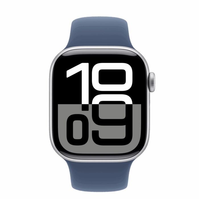 Apple Watch S10 Cellular 42mm Silver Alu Case with Denim Sport Band - S/M - Image 2