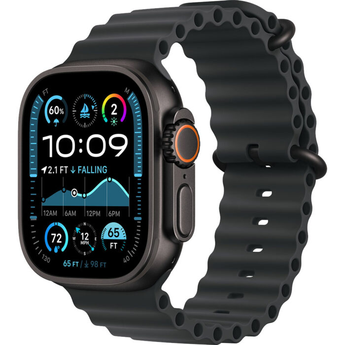 Apple Watch Ultra2 v2 Cellular 49mm Black Titanium Case with Black Ocean Band - Image 1