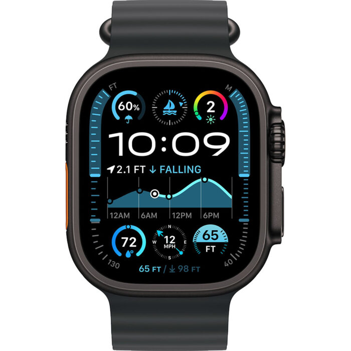Apple Watch Ultra2 v2 Cellular 49mm Black Titanium Case with Black Ocean Band - Image 3