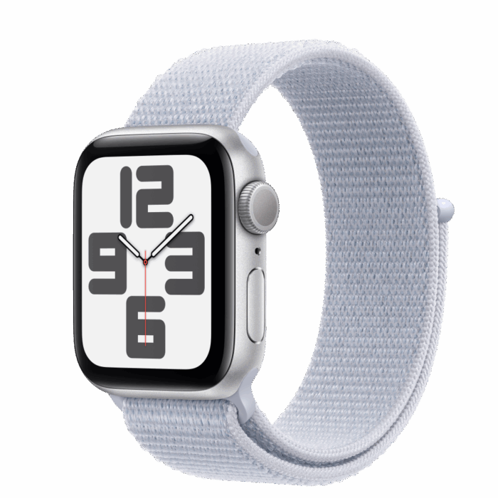 Apple Watch SE2 v3 GPS 40mm Silver Alu Case with Blue Cloud Sport Loop - Image 1