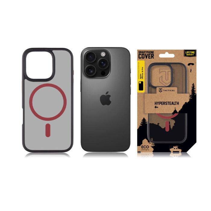Калъф от Tactical MagForce Hyperstealth 2.0 Cover за iPhone 16 Pro Black/Red - Image 3
