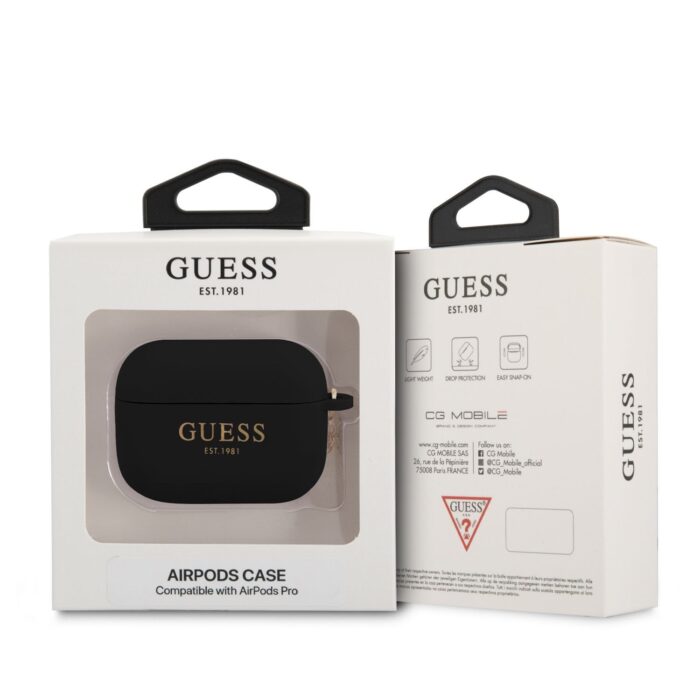 Калъф от Guess 4G Charms Silicone Case for Airpods Pro Black - Image 3