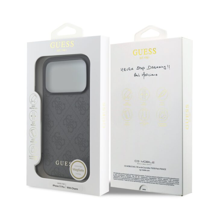 Калъф от
Guess 4G Charm Case за iPhone 17 Pro Tone on Tone Grey - Image 6