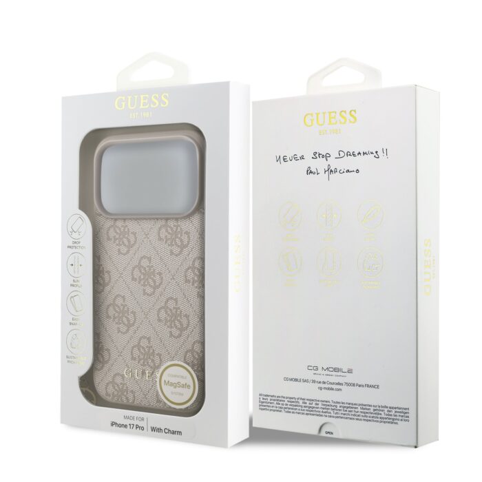 Калъф от 
Guess 4G Charm Case за iPhone 17 Pro Tone on Tone Pink - Image 6