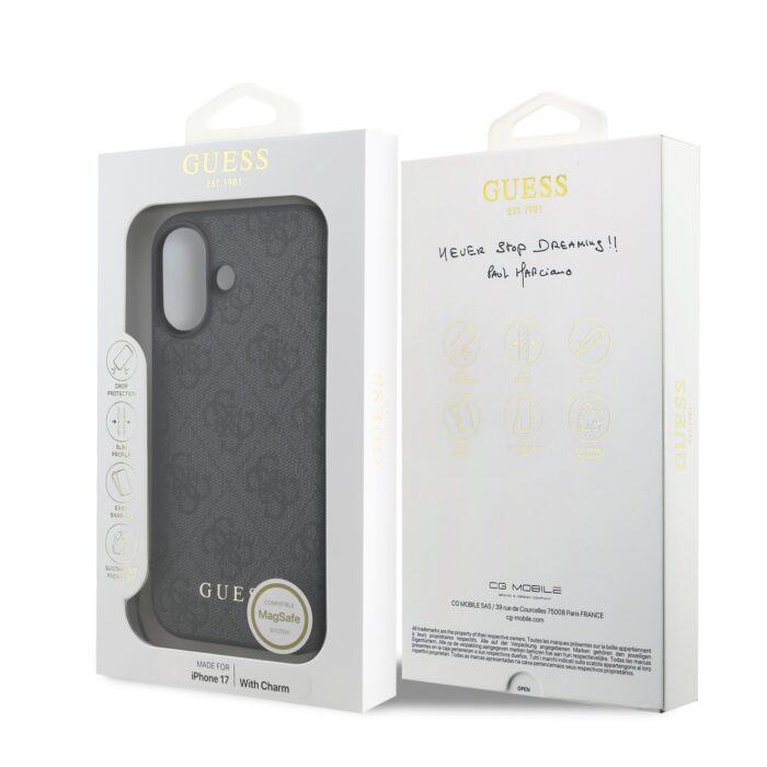 Калъф от 
Guess 4G Charm Case за iPhone 17 Tone on Tone Grey - Image 6