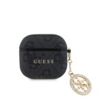 Калъф от Guess 4G Strass Charm case за AirPods 4 black