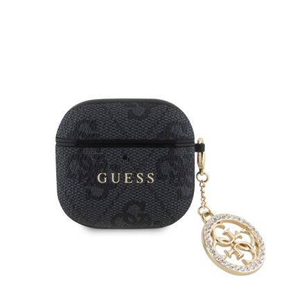 Калъф от Guess 4G Strass Charm case за AirPods 4 black