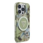 Калъф от Guess IML Glitter Magnolia and Triangle Logo MagSafe Case for iPhone 16 Pro Max Green - Image 4